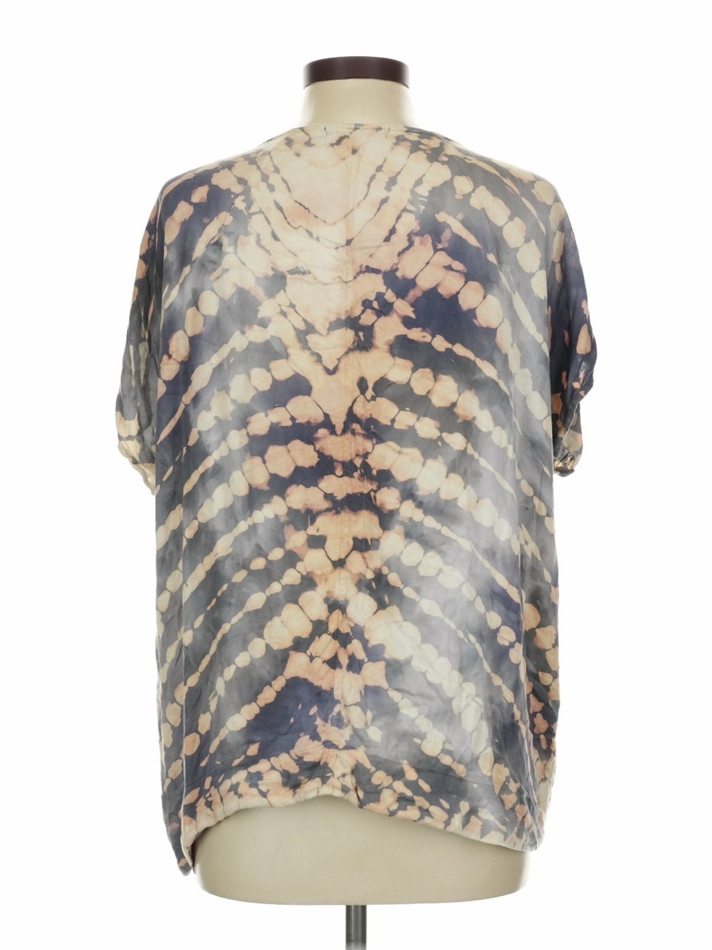 River & Sky Downtown tee V-Neck Tie-Dye Blouse - Neutral Navy & Cream - Picture 2 of 7